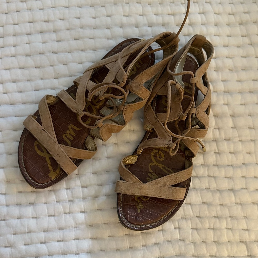 Sam Edelman Tan Strappy Flats